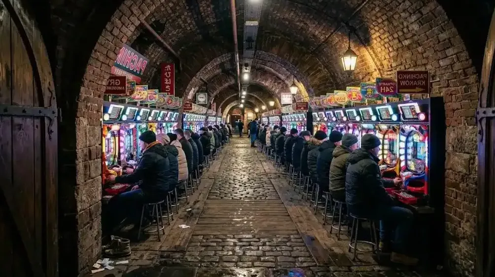 Bar w świetle neonów klubu